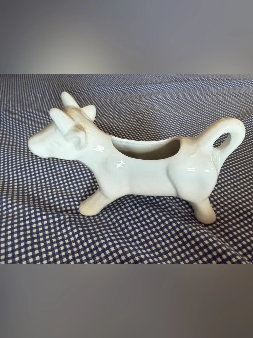 Pier 1 White Ceramic Cow Creamer and Two Cordon Bleu Teapot Teabag Rests